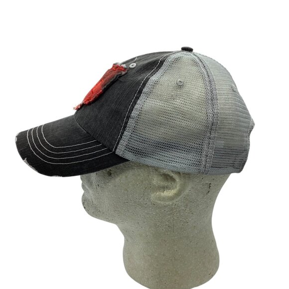 Ohio Distressed Trucker Hat Buffalo Plaid Patch Design Adjustable Mesh Back 0S - Picture 5 of 8